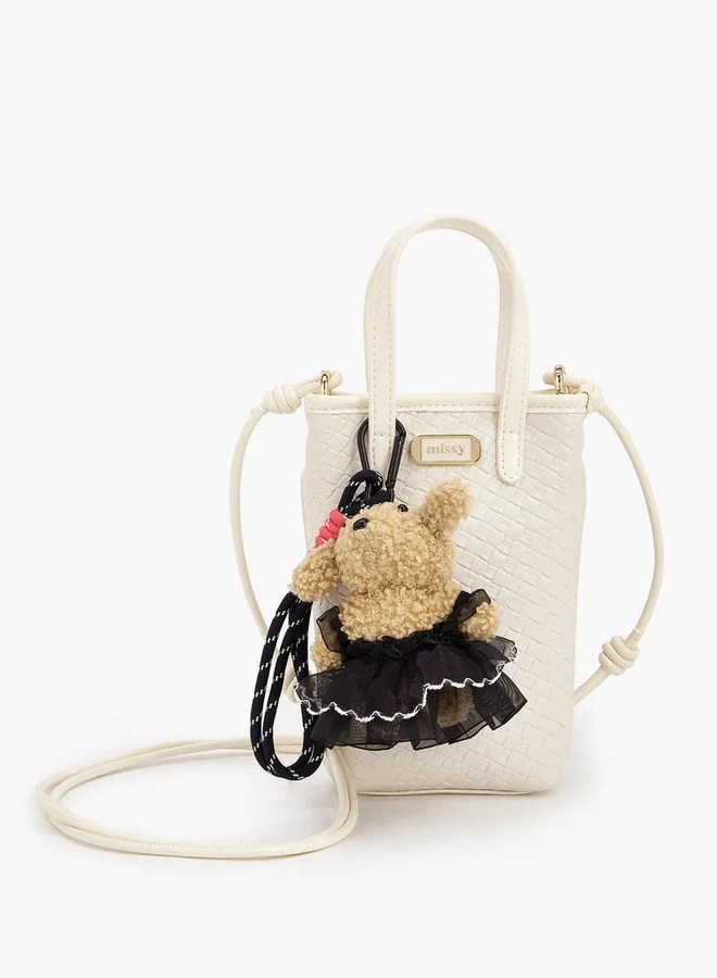 ميسي Textured Crossbody Bag With Detachable Strap